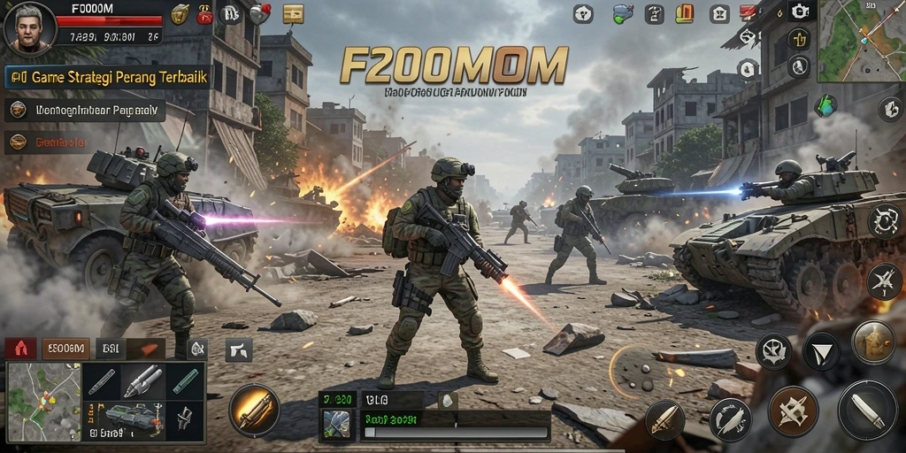 Ilustrasi gameplay penuh aksi F200M dalam pertempuran SLG.