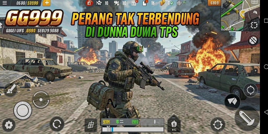 Gameplay GG999 yang dinamis dan memukau dalam pertempuran TPS.