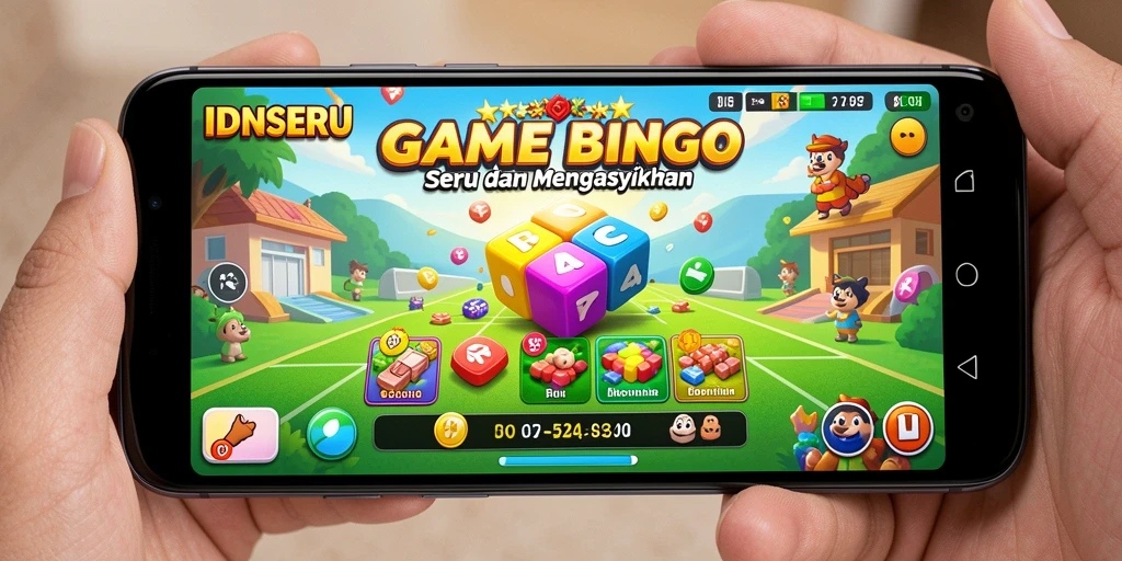Tampilan gameplay IDNSERU yang penuh warna dan seru.