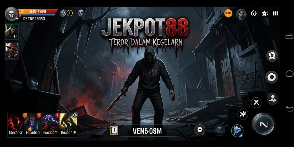 Tangkapan layar menunjukkan gameplay menyeramkan di <strong>JEKPOT88</strong>, penuh ketegangan dan kegelapan.