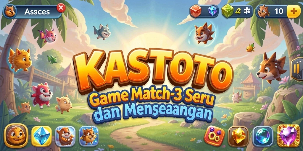Tampilan gameplay KASTOTO yang menarik dan penuh warna.