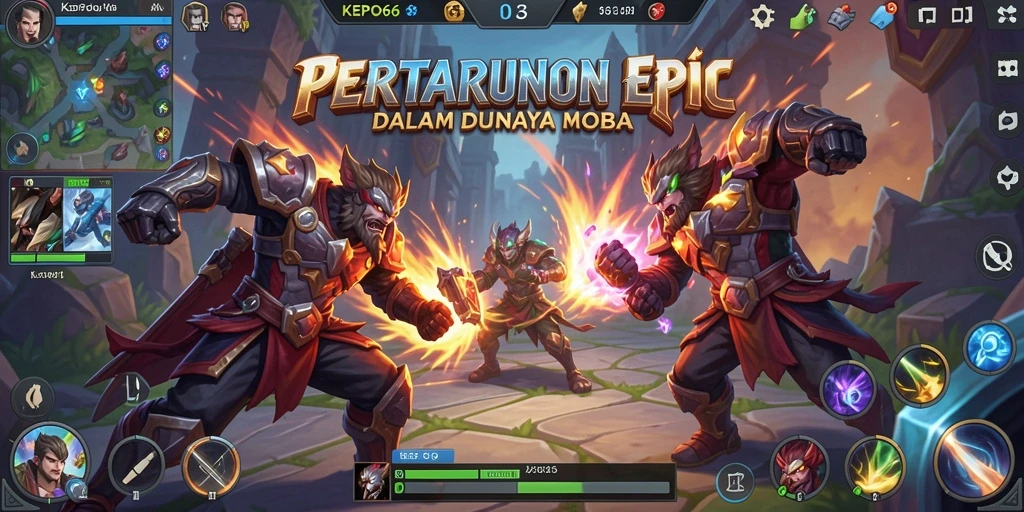 Screenshot dari gameplay KEPO66 yang menampilkan pertarungan karakter di arena.