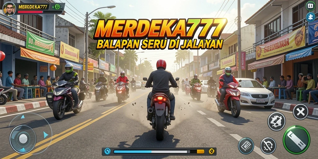 Tampilan menarik gameplay balap di MERDEKA777.