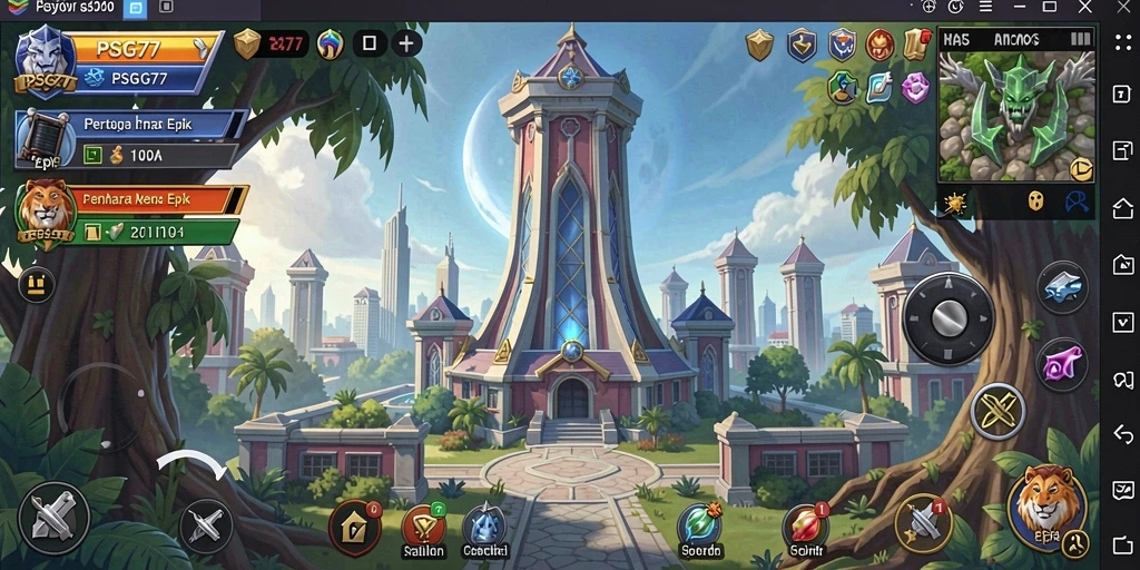 Screenshot gameplay menampilkan aksi seru Tower Defense di PSG77.