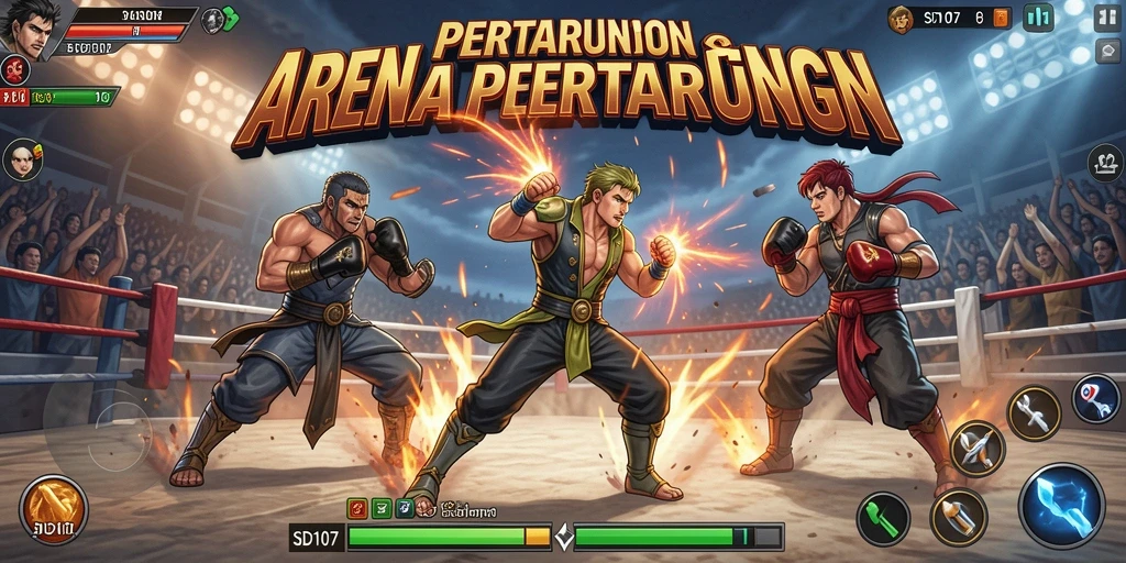 Screenshot gameplay dari pertarungan seru di SD107.