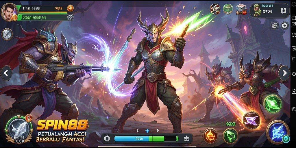 Tampilan gameplay ARPG yang mendebarkan dari SPIN88.