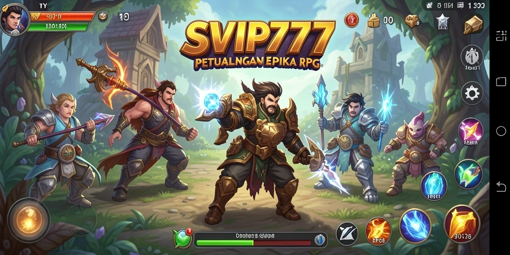 Screenshot menampilkan pertempuran epik dalam permainan RPG.